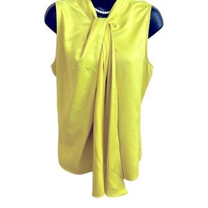 Light and Bright Sleeveless Blouse w/Neck Tie Detail